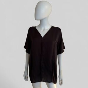 PRIVE From Nordstrom Black Oversized Short Sleeve Blouse Women’s Size Small